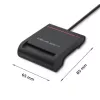 Čítačka ID kariet QOLTEC Smart-Chip-ID čítačka kariet — USB, čierna, 84,5×65×16 mm, 63 g
