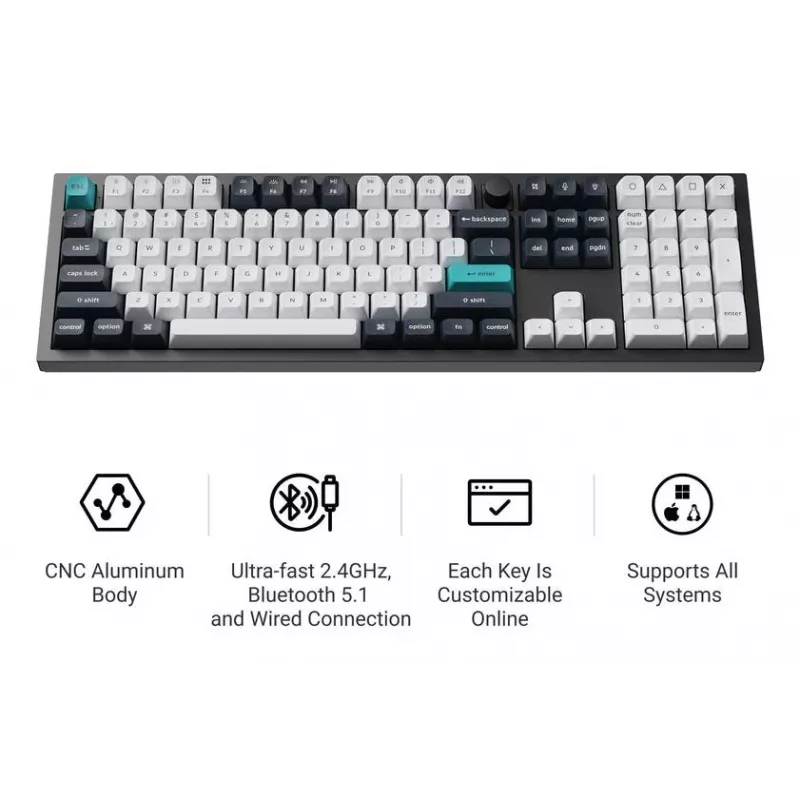 Mechanická klávesnica Keychron Q6 Max QMK VIA s Gateron Jupiter Switches, Full-Size-Layout