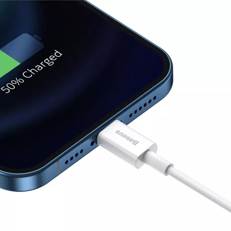 Kábel Baseus Superior Series USB na Lightning, 2,4A, 0,25m (biela)