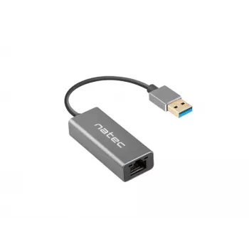 USB hub NATEC Cricket USB 3.2 Gen 1 Type-A s RJ-45 Ethernet 1000 Mbit/s, hliníkové puzdro, čierny