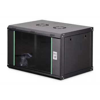 Nástenný 19-palcový rack DIGITUS Dynamic-N DN-37101 — 7U, 600x450 mm, IP20, zámok na kľúč, rozložený