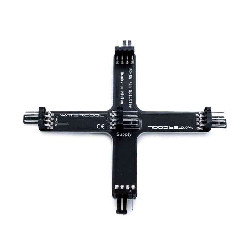 Rozdeľovač radiátora Watercool MO-RA X-Splitter pre ventilátory Noctua NF-A20