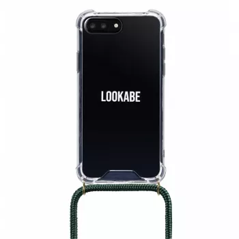 Obal na telefón na krk Lookabe pre iPhone 7/8 Plus — zlatý so zeleným pásikom