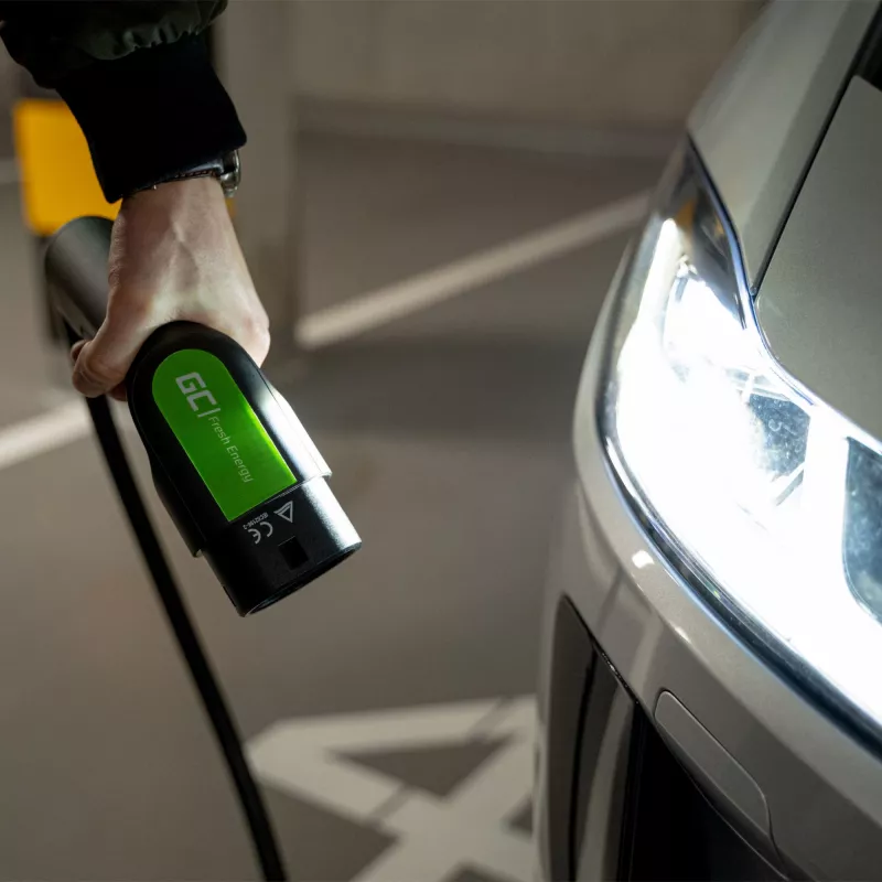 Nabíjací kábel pre elektrické vozidlá Green Cell EV13 čierny Typ 2 5m