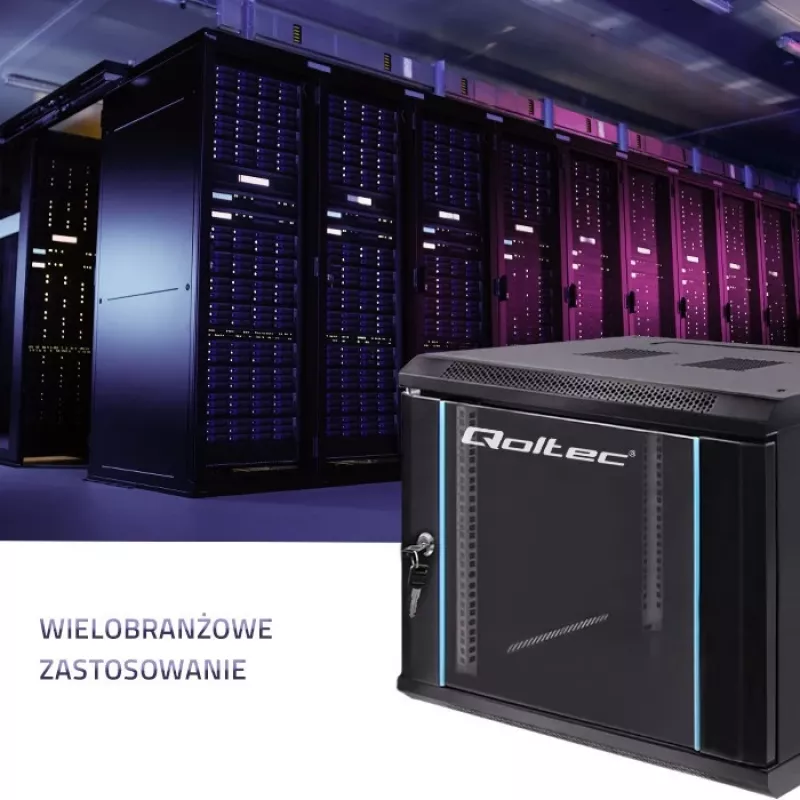Sieťový rozvádzač QOLTEC 9U model 54466 – otvorený rám 9U serverový/rackový rozvádzač