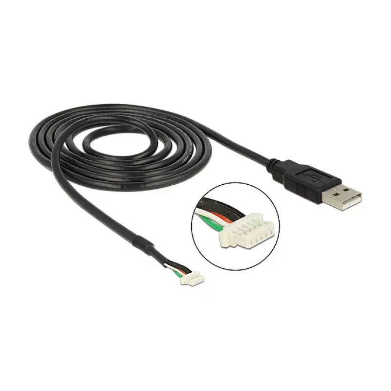 USB kábel DeLOCK 1,5 m USB2.0-A/5p čierny