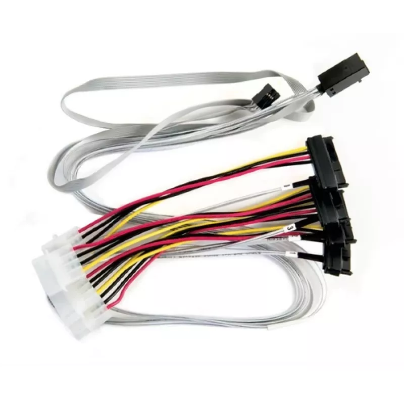 Microsemi Adaptec - interný SAS kábel - so sidebands - SAS 6Gbit/s - 4-Lane - 4x Mini SAS HD (SFF-8643) (M) na interné napájanie, 4-pin, in