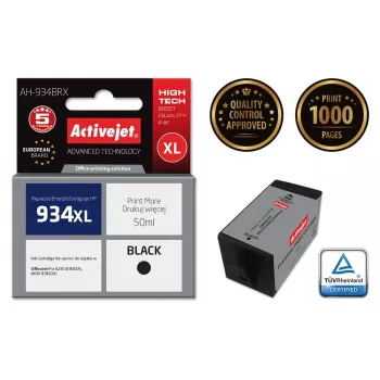 Activejet AH-934BRX atrament (náhrada za HP 934XL C2P23AE; Premium; 50 ml; čierny)