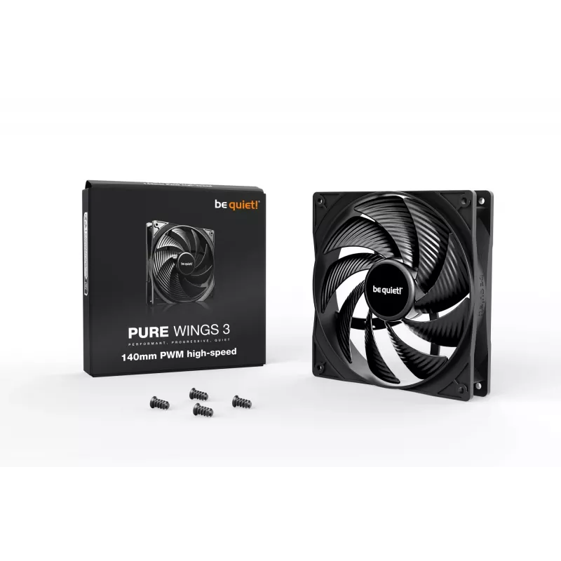 be quiet Pure Wings 3 140mm PWM vysokorýchlostný ventilátor do skrine počítača 14 cm čierny 1 ks