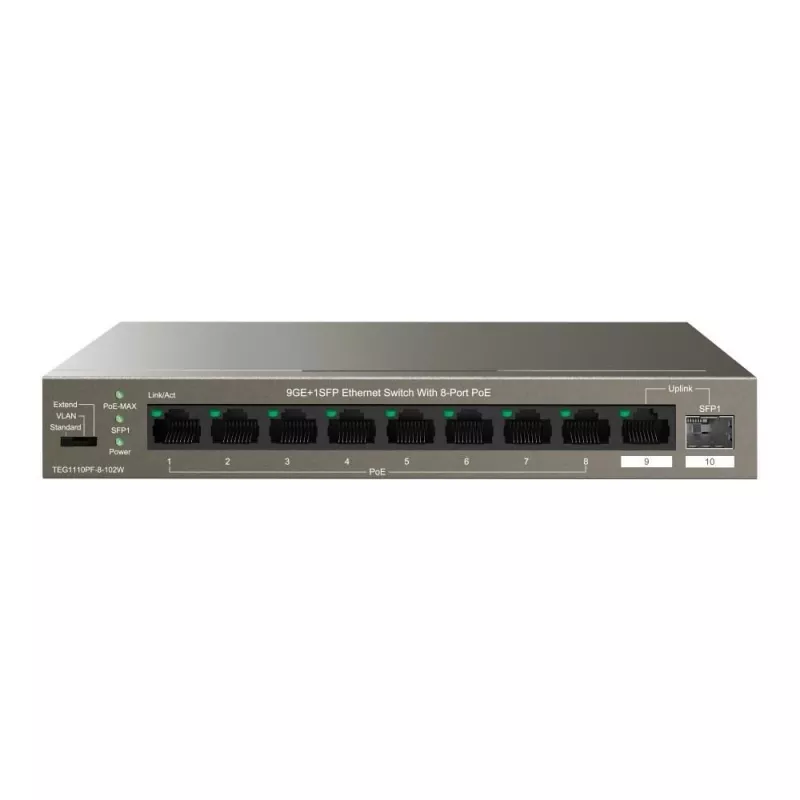 Nespravovaný switch Tenda TEG1110PF-8-120W Gigabit Ethernet PoE 9 portov