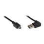 GoodConnections prepojovací kábel USB 2.0 EASY konektor samec A na konektor samec Mini-B, zahnutý, čierny, 2 m