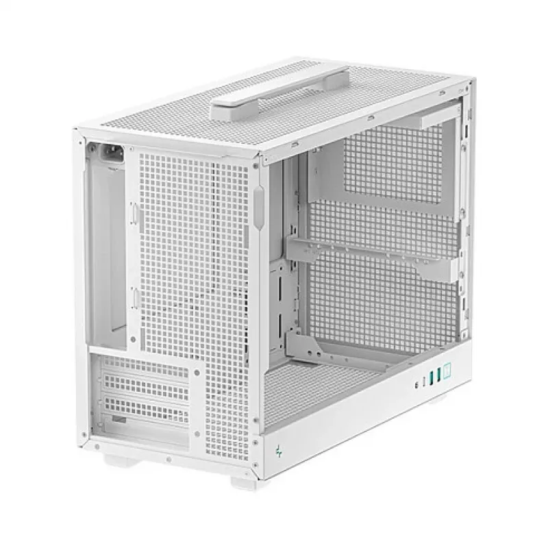 Počítačová skriňa DeepCool CH160 PLUS WH Small Form Factor biela, microATX, tvrdené sklo, USB-C