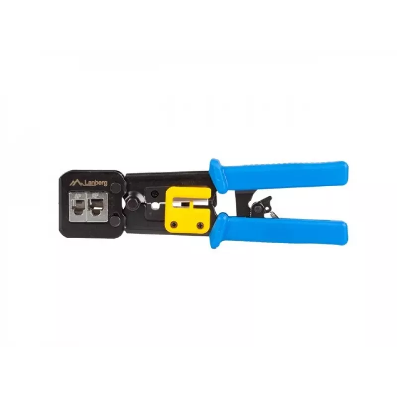 Lanberg NT-0204 krimpovacie kliešte na priechodné konektory RJ45, RJ12, RJ11, čierno-modré
