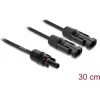 DELOCK solárny rozbočovací kábel 2x konektor samec na 1x konektor samica 30 cm čierny (model 89298)