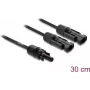 DELOCK solárny rozbočovací kábel 2x konektor samec na 1x konektor samica 30 cm čierny (model 89298)