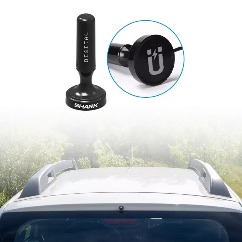 Auto DVB-T anténa Shark SHA301CAR s aktívnym zosilňovačom pre príjem TV v automobile