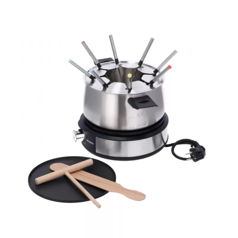 Severin FO 2471 kombinácia fondue a palaciniek, čierna/nehrdzavejúca oceľ
