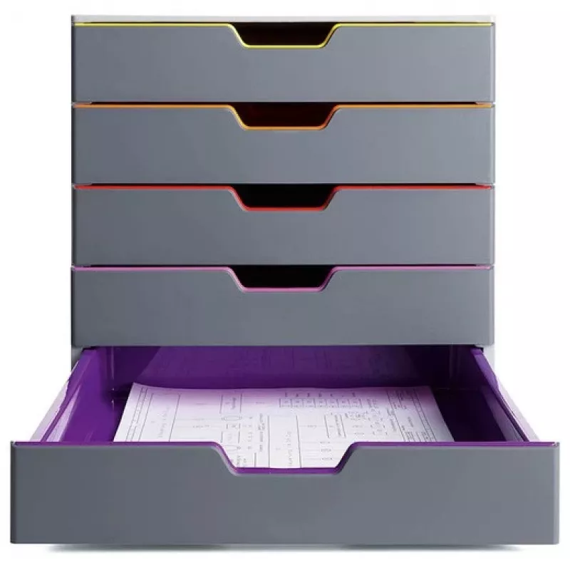 Durable VARICOLOR 5 Zásuvkový box, 5 zásuviek, viacfarebný
