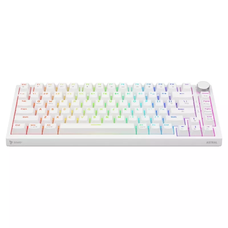 Savio ASTRAL WHITE JADE klávesnica Gaming USB QWERTY US International