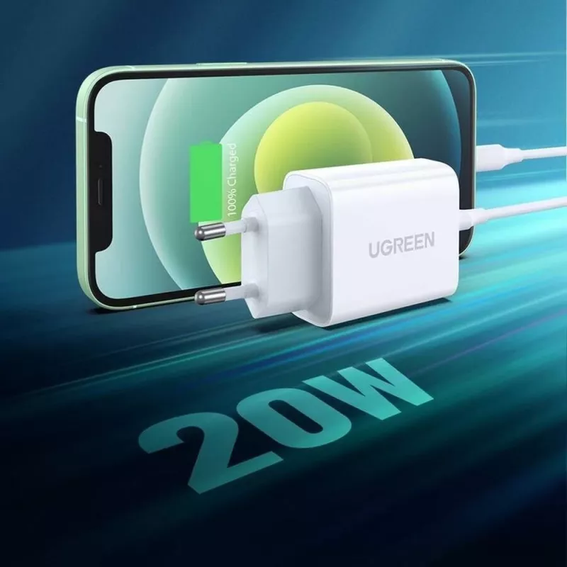 Ugreen USB Power Delivery 3.0 Quick Charge 4.0+ 20W 3A napájací zdroj (biela)