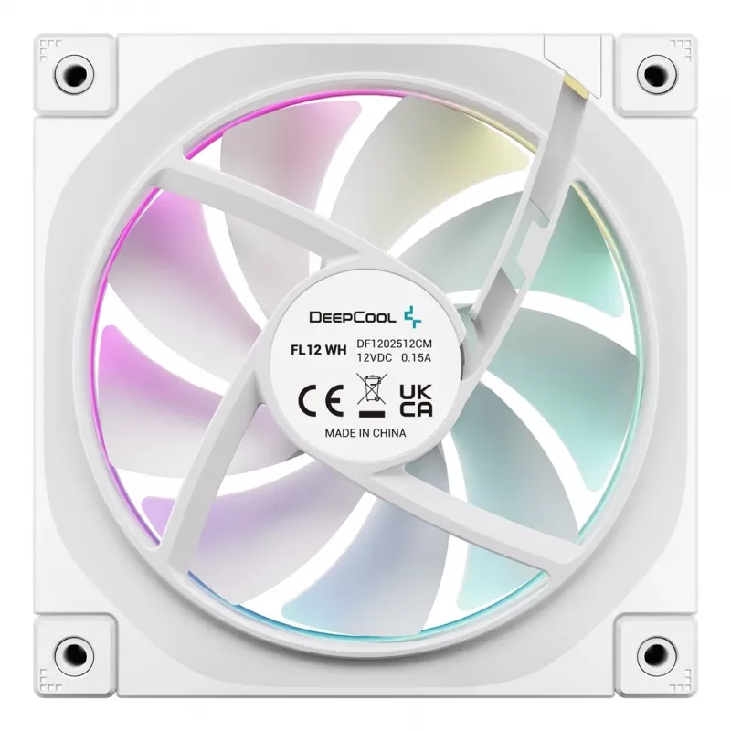 DeepCool FL12 WH ventilátor do skrinky, 120 mm, 500–2150 ot./min, 32 dB, 12 V, biely