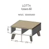 Cama LOTTA 60 konferenčný stolík dub wotan/matný čierny