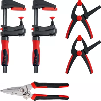 Sada svoriek Bessey DIY-SET1-A 5-dielna vrátane 4 svoriek a plechových nožníc
