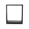 StarTech.com 2-stĺpikový 12U heavy-duty desktop server rack, malý otvorený 19-palcový počítačový rack rám, kompaktný sieťový rack pre AV/štúdiové/dátové/IT vybavenie, TAA-kompatibilný – voľne stojaci dvojstĺpikový rack pre domov/kanceláriu