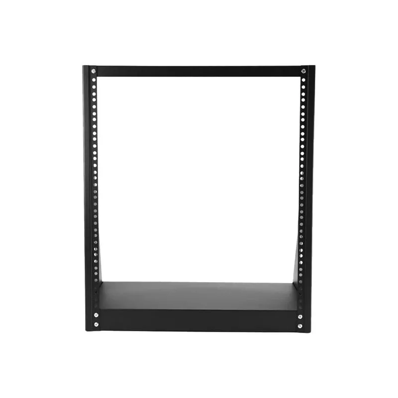 StarTech.com 2-stĺpikový 12U heavy-duty desktop server rack, malý otvorený 19-palcový počítačový rack rám, kompaktný sieťový rack pre AV/štúdiové/dátové/IT vybavenie, TAA-kompatibilný – voľne stojaci dvojstĺpikový rack pre domov/kanceláriu