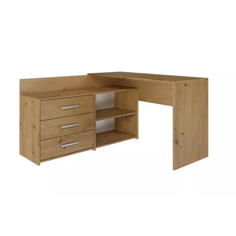 Rohový počítačový stôl Top e Shop DANY ARTISAN KPL, v tvare L, drevotrieska, dubová farba