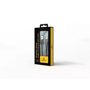USB-A na Lightning kábel Gembird CC-USB2S-AM8PM-1.5M-BK — USB 2.0, 1,5 m