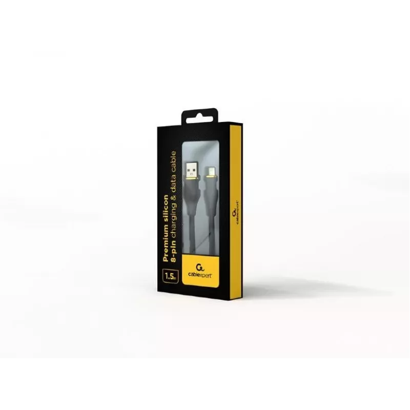 USB-A na Lightning kábel Gembird CC-USB2S-AM8PM-1.5M-BK — USB 2.0, 1,5 m