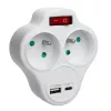 Elektrický rozbočovač dvojzásuvky MACLEAN MCE336E s 2 USB portami, Type E
