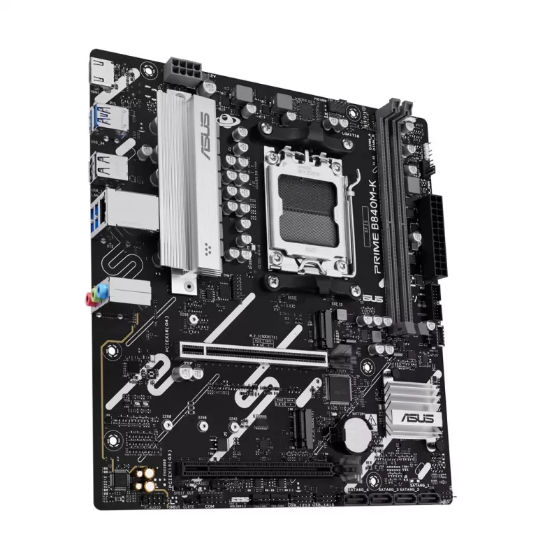 Základná doska ASUS PRIME B840M-K – AMD B840, socket AM5, micro ATX, DDR5, 2 DIMM, 128 GB, 2.5 GbE, M.2, SATA III