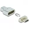 DeLOCK - Thunderbolt / USB-C adaptér - USB-C (M) magnetický na USB-C (W) - USB 3.2 Gen 2 / Thunderbolt 3 4,5 A - podpora 8K - strieborný (66433)