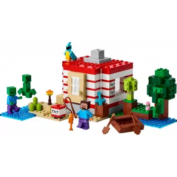 LEGO Minecraft sada 21275 TNT dom v džungli stavebná hračka, 287 dielov, 2 minifigúrky, od 8 rokov