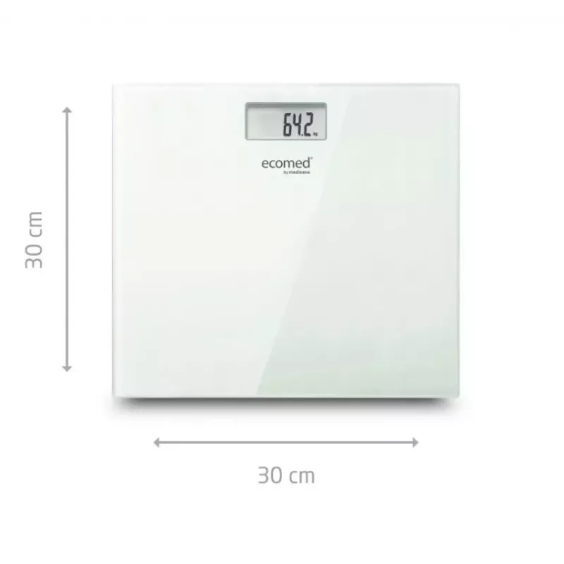 Ecomed by Medisana PS-72E osobná váha – 150 kg, sklenená plošina, biela