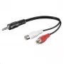 Microconnect AUDALHF02 audio kábel 0,2 m 3,5 mm 2 x Cinch čierny