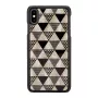 Puzdro na smartphone iKins pre iPhone XS Max – čierny dizajn pyramíd, ochranný tvrdý kryt