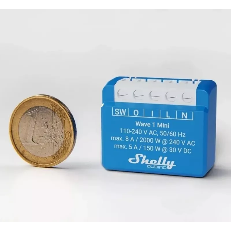 Shelly Qubino Wave 1 Mini LR smart spínač Z-Wave modrý