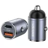 Auto nabíjačka usams C38 30W — 1x USB-A + 1x USB-C rýchle nabíjanie