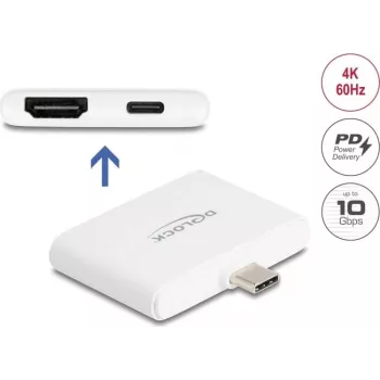 DELOCK USB Type-C adaptér na HDMI 4K 60 Hz s dátami a PD 94 W (model 61087)