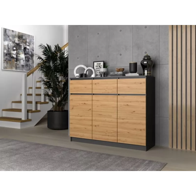 3D3S komoda 120x40x97 cm, antracit/artisan