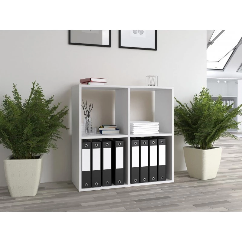 Topeshop MALAX 2X2 BIEL obývacia knižnica