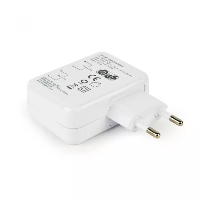 USB nabíjačka univerzálna biela/4-portová EG-U4AC-02 GEMBIRD