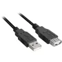 USB 2.0 predlžovací kábel, USB-A konektor samec > USB-A konektor samica čierny, 1,0 meter, dvojité tienenie
