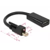 Video kábel adaptér DeLOCK 62640 Mini DisplayPort na HDMI 0,25 m čierny