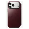 Puzdro na telefón Nomad Modern Leather Folio pre iPhone 17 Pro Max — koža, TPU, PC, hliník, bordová, 16 cm (6,3 palcov)