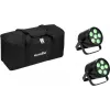 Sada LED PAR reflektorov EUROLITE 2x AKKU PAR 6 QCL, batériové prenosné pódiové washlighty