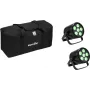 Sada LED PAR reflektorov EUROLITE 2x AKKU PAR 6 QCL, batériové prenosné pódiové washlighty